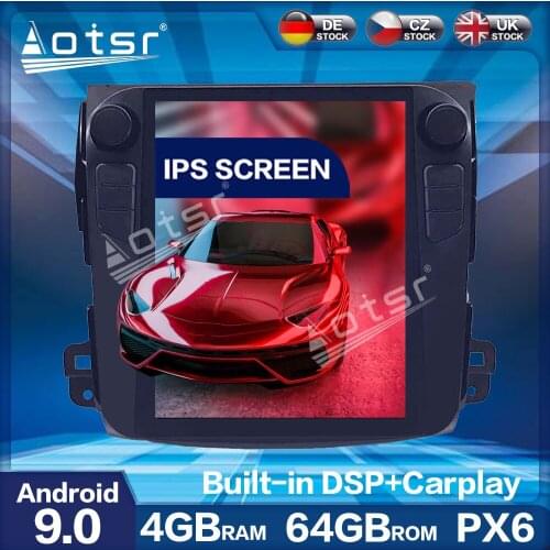 Aotsr Vertical Tesla PX6 Android 9.0 4+64GB Car Radio Player GPS Navigation Multimedia For Mitsubishi Outlander 2006 - 2011