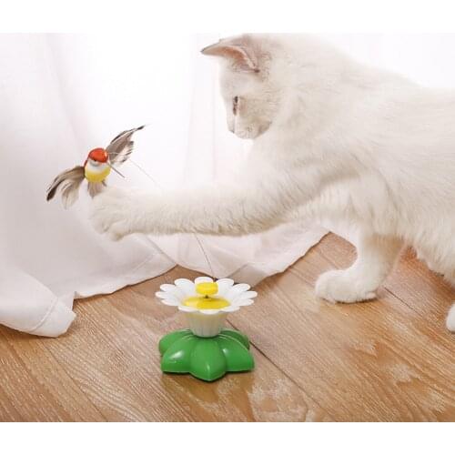 Automatic Electric Rotating Cat Toy Colorful Butterfly Bird Interactive Cat Teaser Toys for Kitten Toy Supplies Accessories