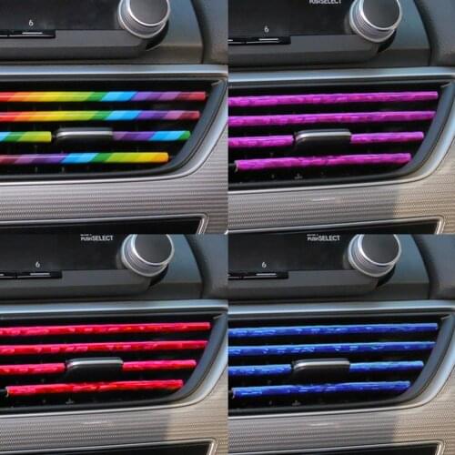 Car Outlet Decorative Strip Creative Interior U Shape Chrome Multicolor Universal