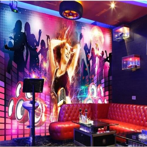 Beibehang Large custom wallpaper KTV bar dance culture TV living room bedroom home decoration