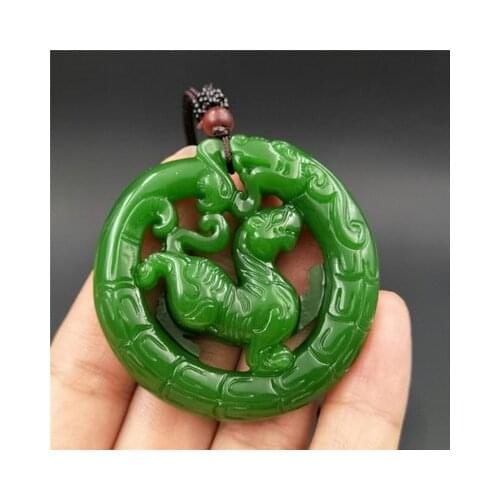Dongma charm Hetian Jade Dragon Pendant Fashion hollow out boutique Chinese Zodiac dragon jade pendant
