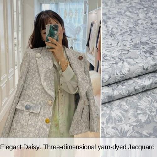 Elegant summer daisy three-dimensional yarn-dyed jacquard fabric, sewing fabric factory shop is not out of stock