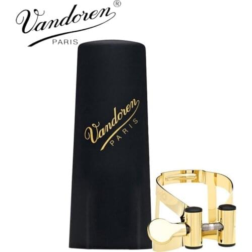 France Vandoren LC57DP M/O Ligature and Plastic Cap for Alto Saxophone; Gilded Finish