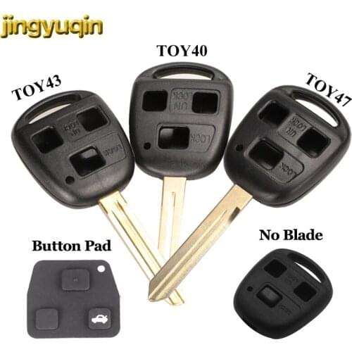 Jingyuqin 50pcs 3 Buttons Remote Car Key Shell For Toyota Camry Avensis Corolla Yaris Rav4 Quality Key Case Replacement Fob