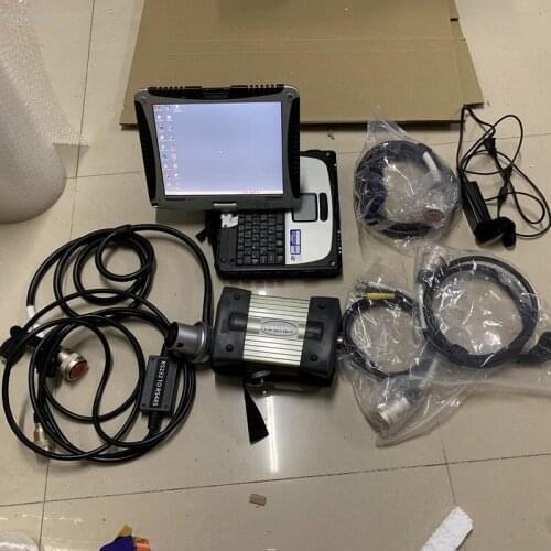 Super mb star c3 rs232 to rs485 cable full set hdd software with laptop cf19 touch screen diagnosis ready to work