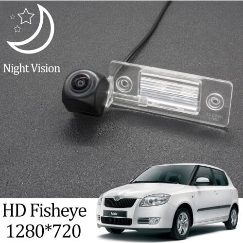 Owtosin HD 1280*720 Fisheye Rear View Camera For Skoda Fabia MK2 2007 2008 2009 2010 2011 2012 Car Vehicle Parking Accessories