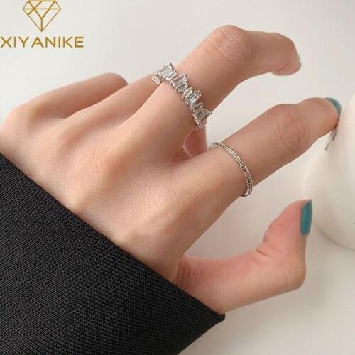 XIYANIKE 925 Sterling Silver Translucent Crystal Ring Female Fashion Twist Wreath Simple Gorgeous Sweet Jewelry Accessories Gift