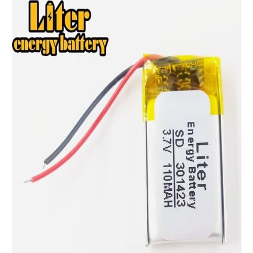 3.7V 110mAh 301423 Lithium Polymer Li-Po li ion Rechargeable Battery cells For Mp3 MP4 MP5 GPS mobile bluetoot