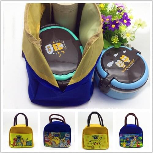 Pokemon Pikachu Cute Portable Lunch Box Bag Office Worker Waterproof Cartoon Anime Lunch Bag Carrying Bag Student Rice Bag