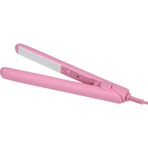 Mini Hair Straightening Iron Pink Ceramic Straightener Flat Iron Styling Tools With US EU AU Plug Adapter