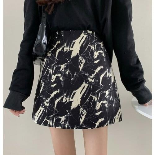 New fashion 2021 e girl y2k aesthetic summer tie dye a line high waisted black short woman skirts mini skirt for teen girls C233