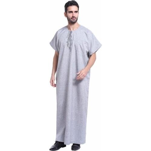 Mens Jubba Thobe Indian Dress Mens Muslim Robe Pakistan Dubai Abaya Saudi Musulman Arab Islam Jewish Ramadan Clothes Plus Size