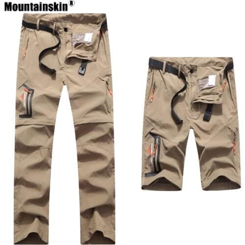 Mountainskin Hot Men Summer Waterproof Removable Pants Breathable Trousers Outdoor Hiking Trekking Fishing Trousers Shorts VA774