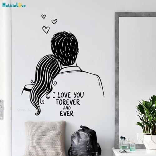 I Love You Forever and Ever Wall Sticker Set-Girls Bedroom Poster Home Decor Living Sweet Background Murals YT2089