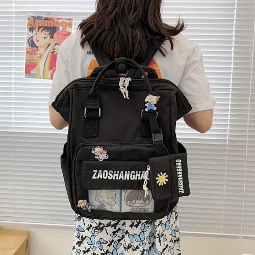 2021 New Trend Korean Womens Backpack Nylon Large-capacity Student Book Backpacks High-value Leisure Travel Knapsacks