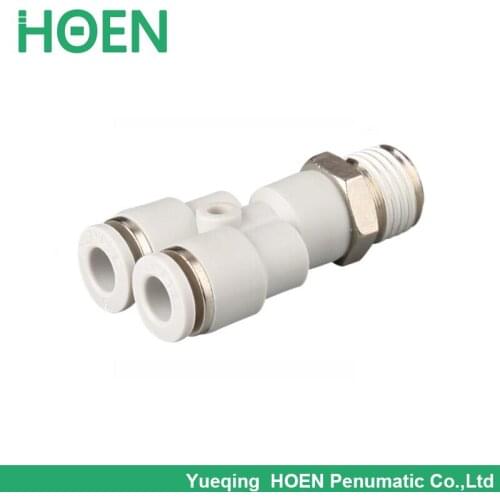 Air Pneumatic 1/2" PT to 8mm Y Shaped Push in Connectors Quick Fittings Y type TEE pipe fitting connector PX8-04