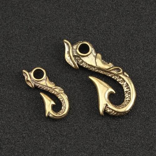 S/L Vintage Brass Keychain U Shape Key Hook EDC Tool Yellow Copper Key Chain Accessories