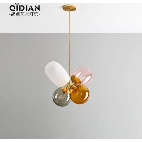 Nordic glass ball crystal led light luminaire suspendu design lamp bathroom fixture avizeler dining room nordic decoration home