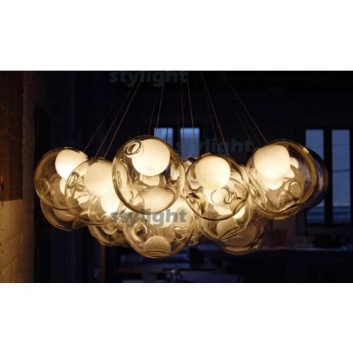 Glass ball pendant lights Diameter 10cm, 39 heads lamp chandelier of colourful glass spheres mordern lamp