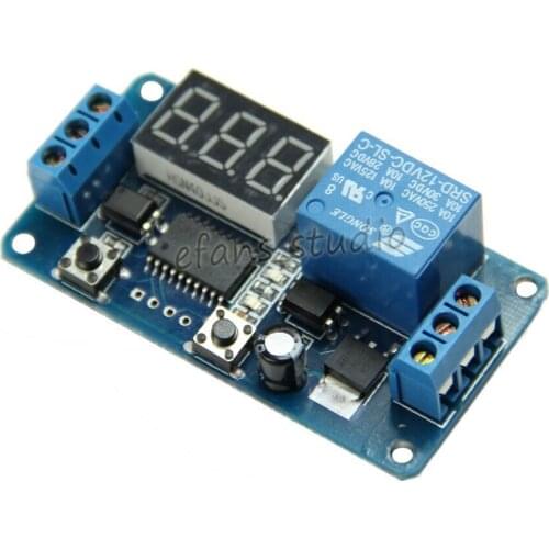 DC 5V/ 12V LED Display Time Delay Turn off/on Control Switch 0S-999S Timer Relay Module PLC Automation