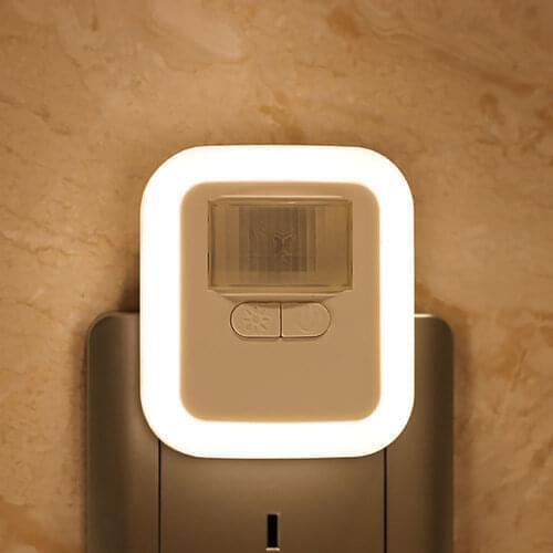LED Wall Night Lamp Light Plug-in Motion Sensor Nigh Light with Brightness 30s/60s/90s/120s Light Time Adjustable Living Room