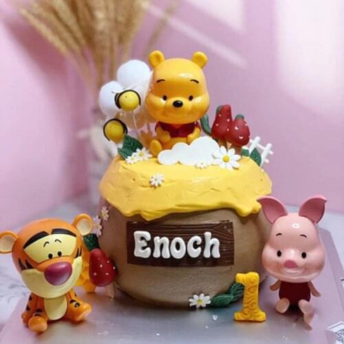 Disney Childrens Birthday Cake Decoration Winnie the Pooh Piglet Pig Tigger Birthday Articles Home Decoration