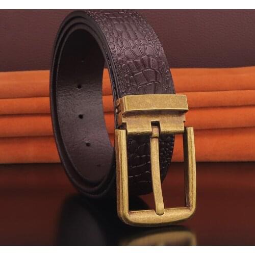 High Quality Retro pin buckle luxury belt men wide Waist Strap cowhide red cintos masculinos luxury brand popular