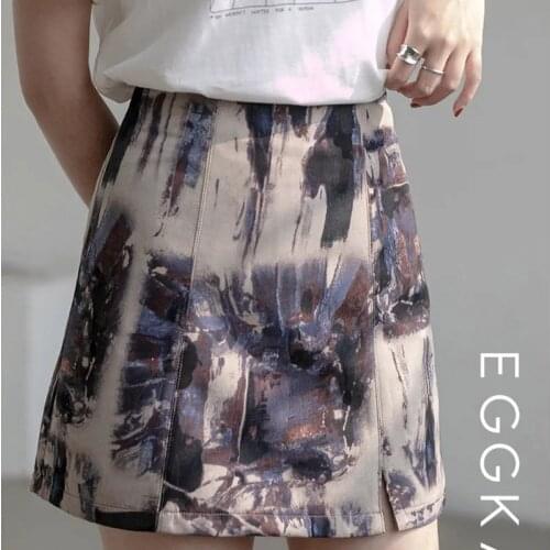 Oil Painting Style Summer Skirt Designer Skirts Women Retro Girl Skirt 2021 New Skirt Korean Fashion Short Dresses A Line Skirt