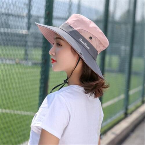 Women Breathable Wide Brim Sun Hat Breathable Mesh Sunscrenn Hat Folding Mountaineering Hat
