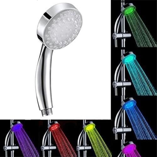 1PCS Water Power Colorful LED Handheld Shower Head No Battery Bathroom Accessories