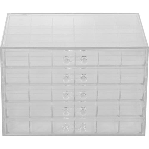 120 Grids Transparent Nail Art Decoration Storage Box Rhinestones Beads Accessories Display Container Case Manicure Tool