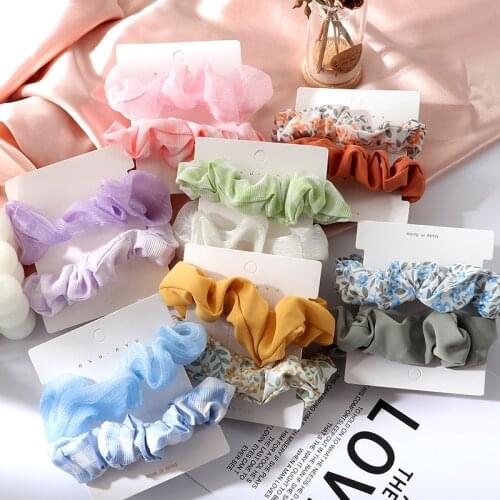 2pcs/6pcs Women Headband Elastic Hair bands Girls Ponytail Holder Headwear Solid Color Hair ring Hair Accessories ornaments