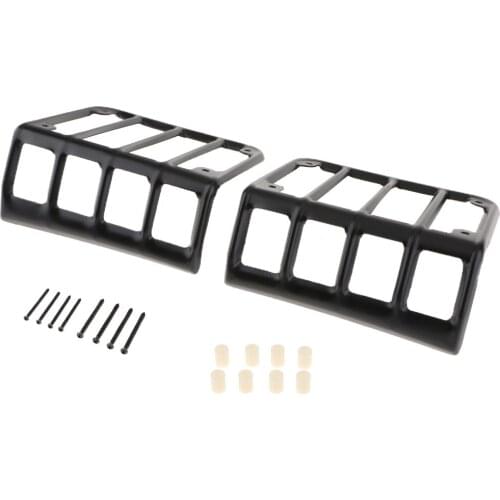 2Pcs Front Guard Rear Tail Light Cover for 2007-2016 Jeep Wrangler