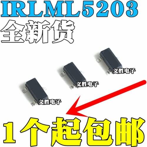 3PCS IRLML5203 New and original IRLML5203TRPBF SOT-23 P -30V/-3A MOSFET P channel - 30 v / 3 a patch MOSFET