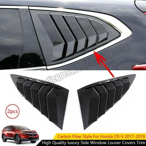For Honda CR-V CRV 2017 2018 2019 2020 2021 2PCS Carbon fiber ABS Side Vent Window Scoop Louver Trim