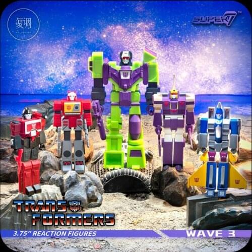 Super7 Transformers Dirge Perceptor Blitzwing Blaster Hang Card Toy Action Figures Toys for Children Gift