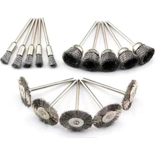 30pcs Steel Wire Wheel Brush dremel tools accessories rotary tool for mini drill tools electric burr abrasive head set deburring