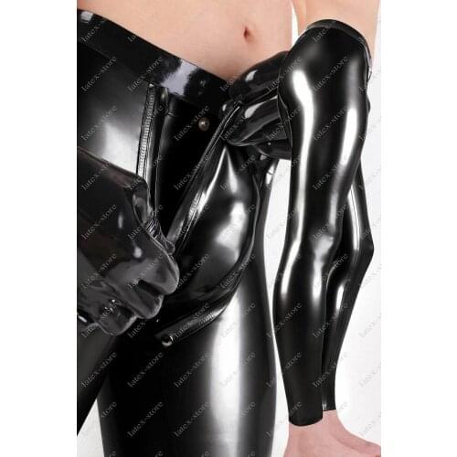 Latex man Trousers leggings pants socks with codpiece customized suit 0.4mm