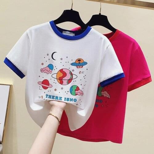 Summer Tops Short Sleeve T Shirt Women Fashion Printing T-Shirt Female Korean Cotton Tshirt Woman Clothes Tee Shirt Femme