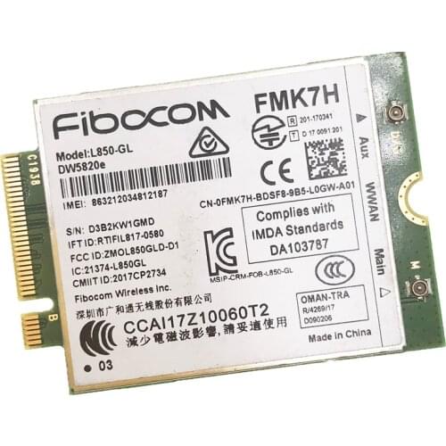 DW5820e Fibocom L850-GL LTE/WCDMA 4G WWAN Card Module FMK7H for DELL Laptop 3500 5400