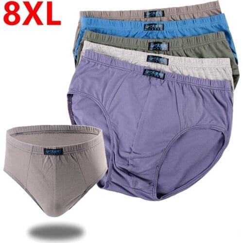 Plus size Mens underwear male cotton cotton pants big size triangular underpants men pants head high waist pants head big men