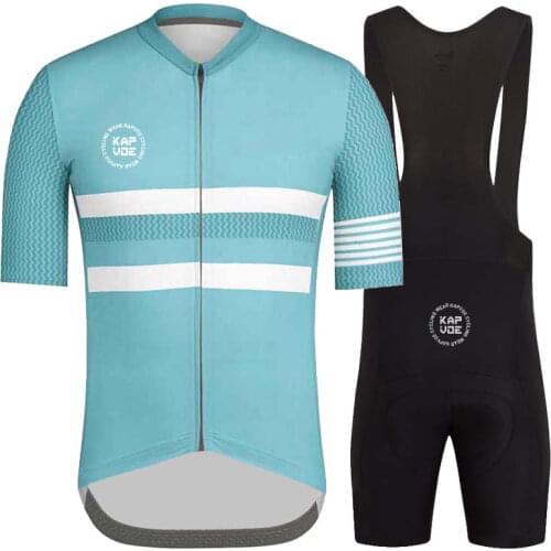 Kapvoe Mens Cycling Jersey Set Breathable MTB Pro team Shirt Quick-Dry Bicycle Clothing Cycling Shorts Bike Wear Short Sleeve