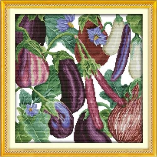 Eggplant (2) cross stitch kit cartoon 14ct 11ct count print canvas stitching embroidery DIY handmade needlework