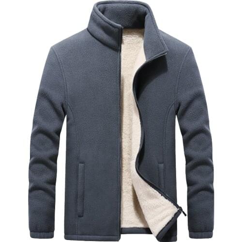 2021 New Classic Stand Collar Winter Mens Polar Fleece Jackets Casual Thicken Warm Coat Big Size 8XL 9XL