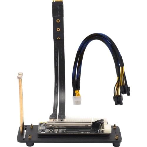 New External PC Graphics Card Dock M.2 Key M NVMe eGPU Stand Bracket PCIe 3.0 X4 Riser Cable 25/50CM Win10 GTX 1060ti +Baseboard