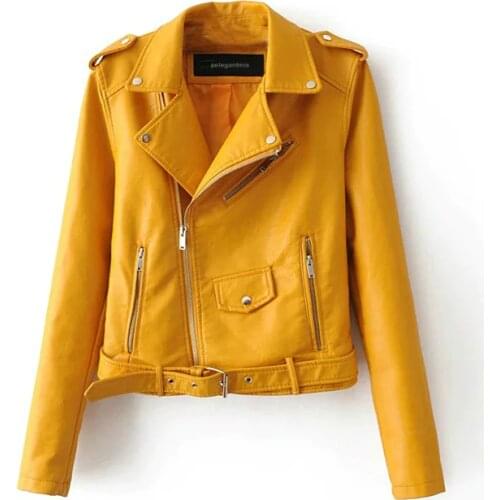 Autumn Short Faux Leather Jacket Women 2020 Basic Jacket Fashion Zipper Soft Motorcycle PU Leather Jacket Ladies Street Coat