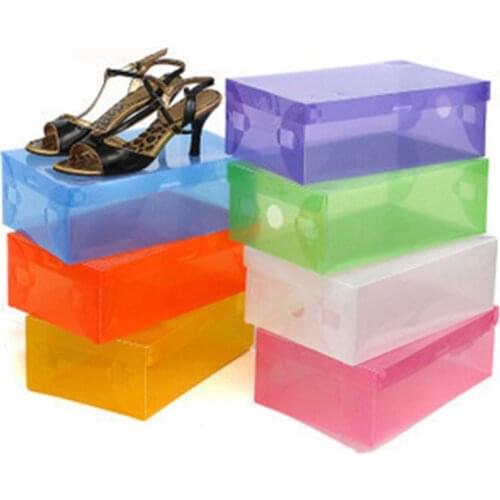 Plastic Shoe Box Storage Box Color Drawer Shoebox Makeup organizer Caixa organizadora Storage Boite de rangement Flip finishing