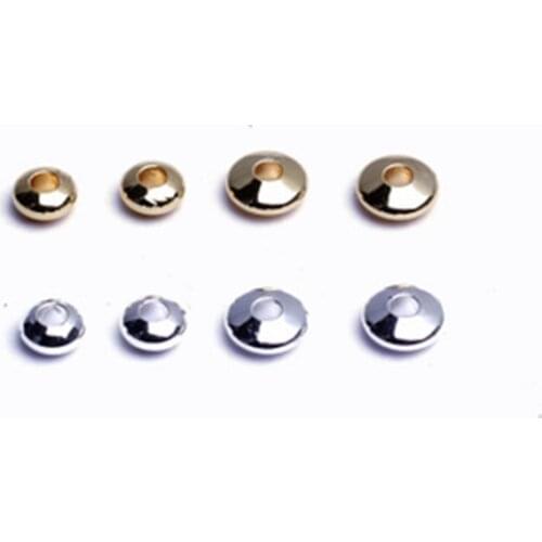 Promotion Plated True 14K 18K Gold Flat Balls Loose Beads DIY Jewellery Findings Jewelry Making Accessories