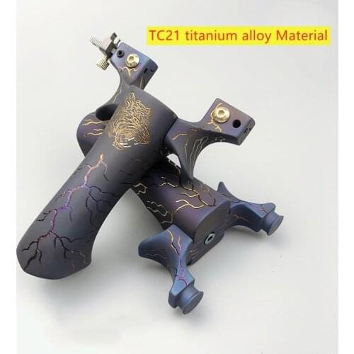 High Quality Tc21 Titanium Alloy Slingshot High Precision Hunting Catapult With Flat Rubber Band Outdoor Game Sling Shot New