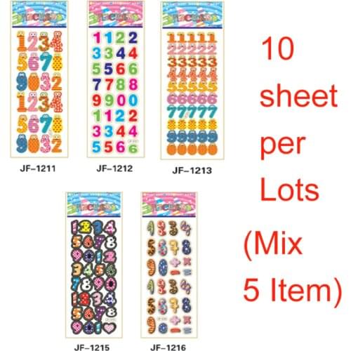 SAILEROAD 10 Sheets Number 0 1 2 3 4 5 6 7 8 9 Learn Educational Kids Sticker Children Toys Sticker Puppet Lovely Home Book